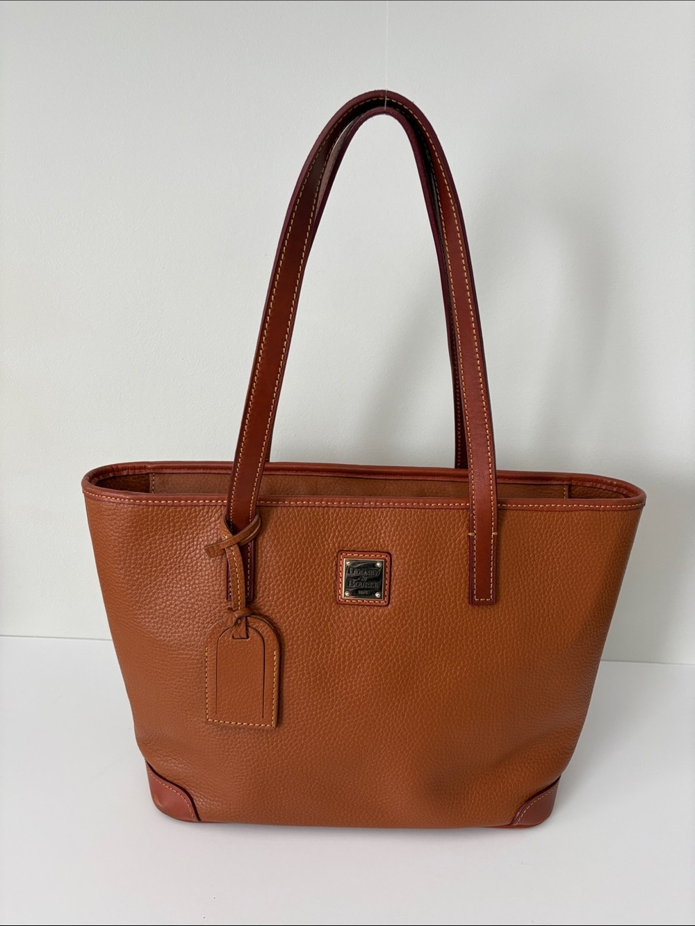 Dooney & Bourke Small Charleston Shopper Tote Pebble Grain Amber Caramel Color - Picture 2 of 13